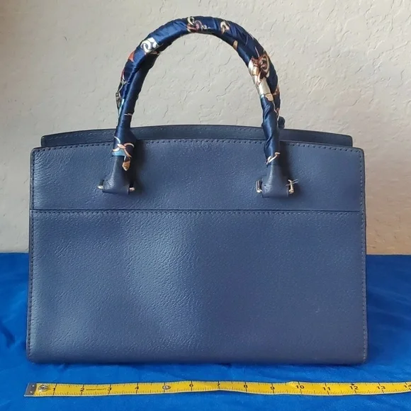 Kate Spade New York Grove Street Caley Satchel navy blue 100% leather - Picture 4 of 16